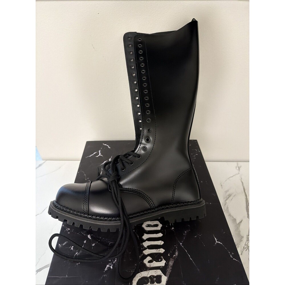 DEMONIA Riot 20 Goth Combat Biker Size 11 Mens Womens 13 Boots Black Leather